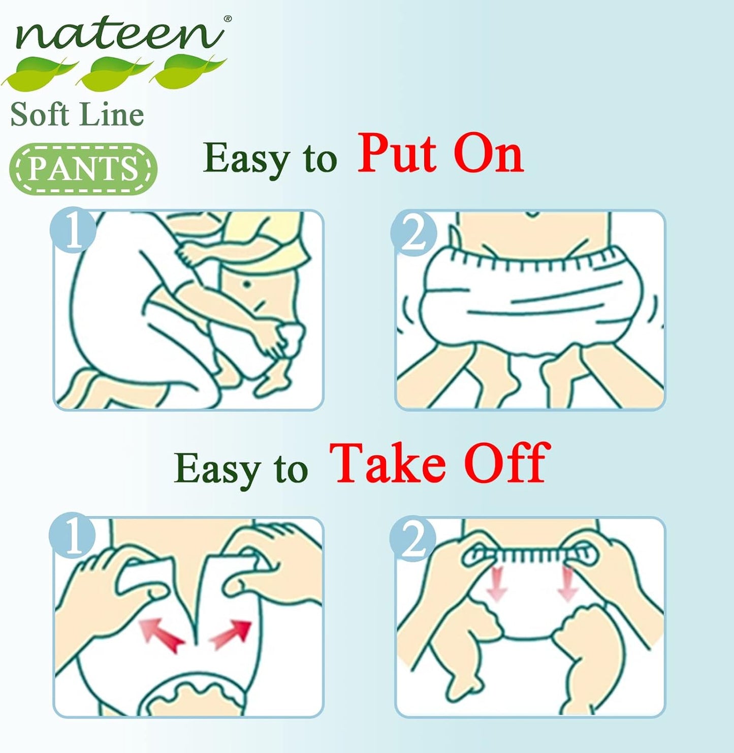 Nateen - Couche Culotte Taille Large (7 - 13kg) - Sachet de 20 pièces