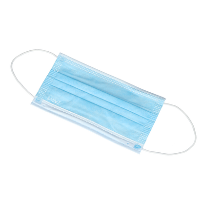 Masque chirurgical Type IIR  jetable avec élastique, 3 couches, non tissé, bleu, non stérile - Boite de 50