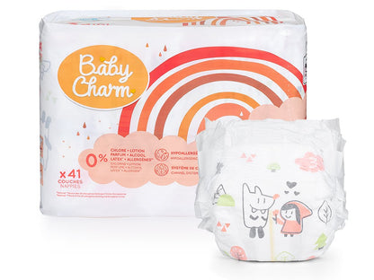 BabyCharm - Couche Bébé Taille 3 Midi (6-10kg) - Sachet de 41 pièces