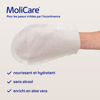HARTMANN - MoliCare Skin - Gants de toilette imprégnés - Carton de 24 Sachets de 8 pièces