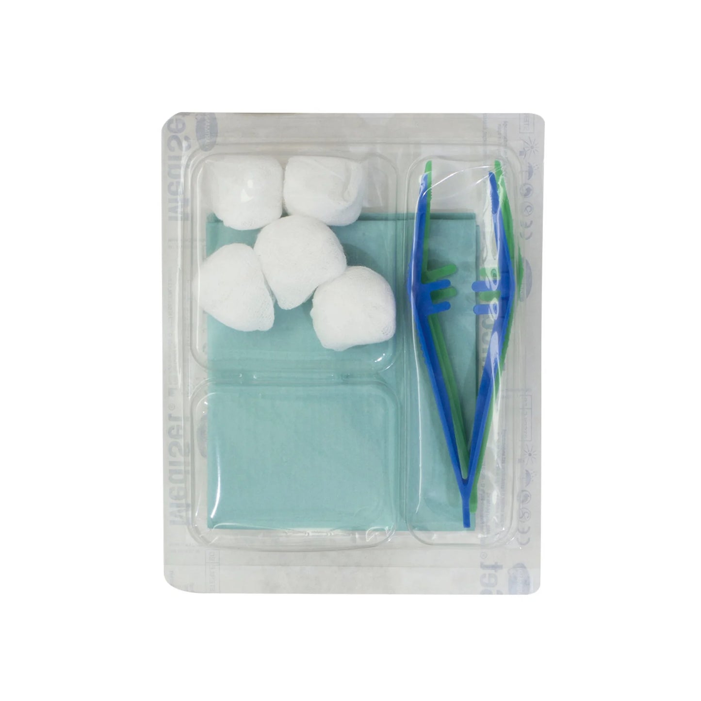 HARTMANN - Set de Pansement N°4B avec double pince anatomique, tampons, Champ Stérile et étiquette de traçabilité - Carton de 84 sets