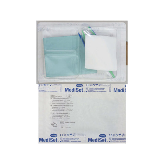 HARTMANN - Set pansement N°72 avec double pinces anatomiques, compresses et champ stérile 45x50 cm - 1 set