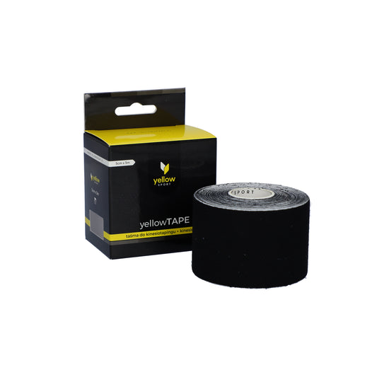 Zarys jauneTAPE - Kinesiotape, non stérile 5cm x 5m noir - Vendu à l’unité