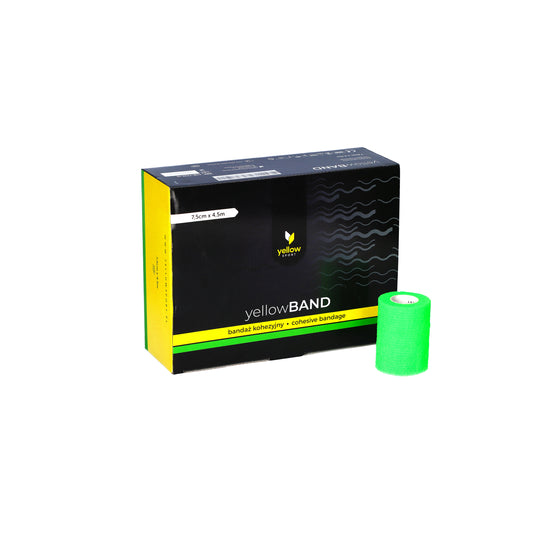 Zarys yellowBAND - Bandage cohésif, non stérile 7,5cm x 4,5m vert intense - Boîte de 12 unités