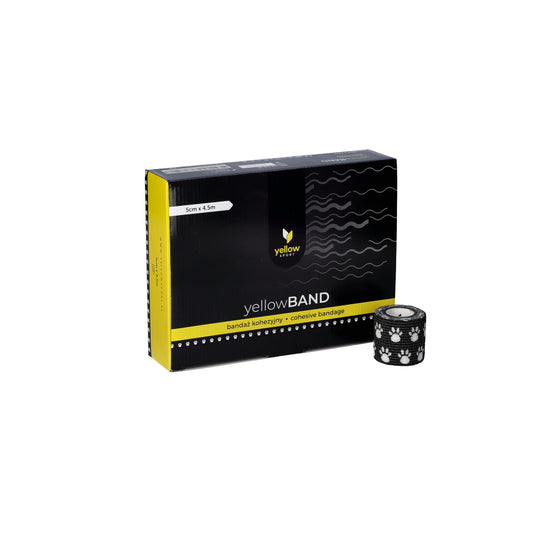 Zarys yellowBAND - Bandage cohésif, non stérile 5cm x 4,5m pattes noires - Boîte de 12 unités