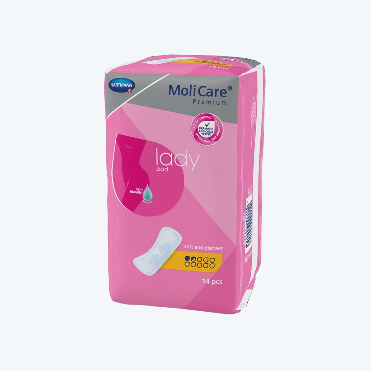 HARTMANN - MoliCare - Protection urinaire pour femme 1,5 gouttes - Premium lady pad - Carton de 24 sachets de 14 pièces