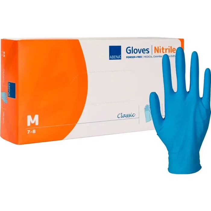 Abena - Gants d'examen nitrile en bleu non poudrés 240mm - Classic