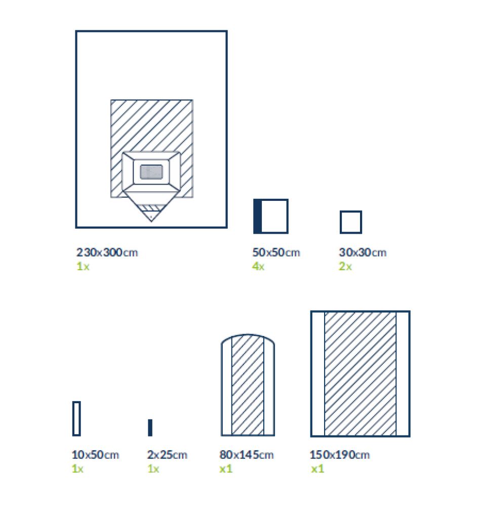 Set de craniotomie stérile Comfort avec fenestration adhésif 20cm x 30cm avec film anincis, renforcée - Par pièce