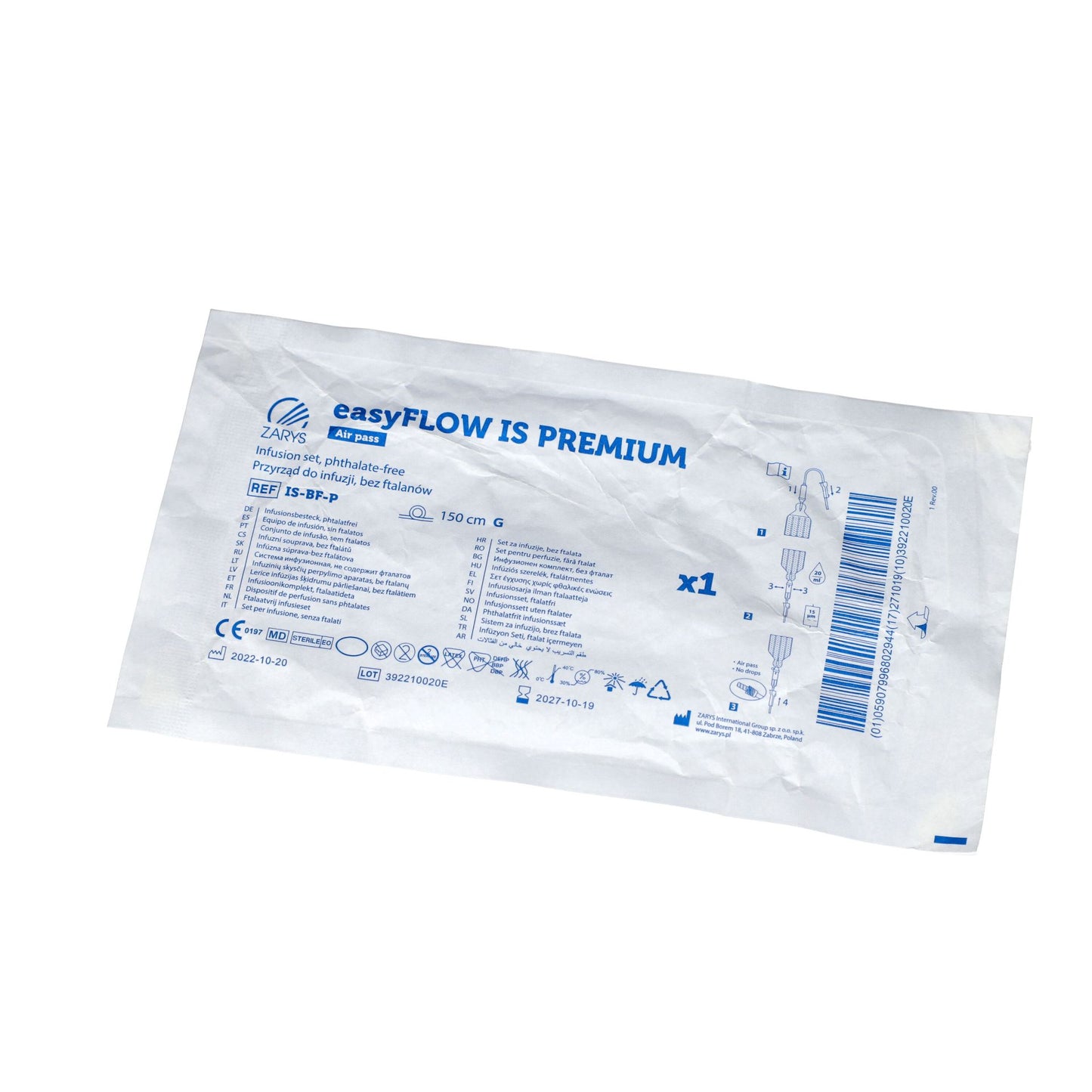 Perfuseur easyFLOW IS PREMIUM sans phtalates- Carton de 250 pièces
