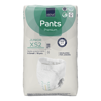 Abena - Couche culotte absorbante Pants Junior Extra Small - Jour - Niveau 2 - Sachet de 18 pièces