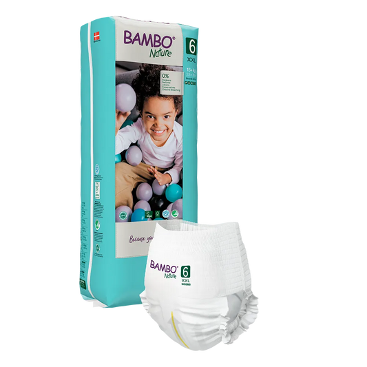 Bambo Nature Pants - Couches Culottes absorbantes pour bébé Taille 6 paquet haut (15kg) - Sachet de 38 pièces