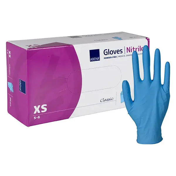 Abena - Gants d'examen nitrile en bleu non poudrés 240mm - Classic