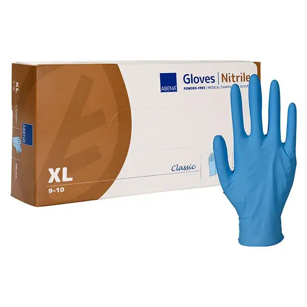 Abena - Gants d'examen nitrile en bleu non poudrés 240mm - Classic