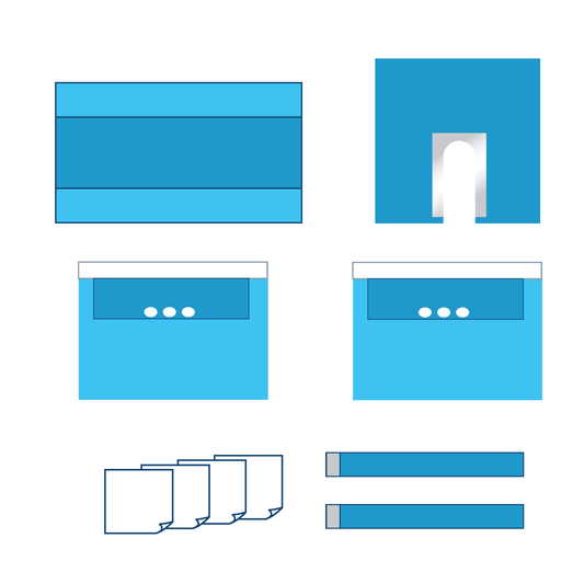 Trousse universelle renforcée avec champ de tête en U - 15 kits