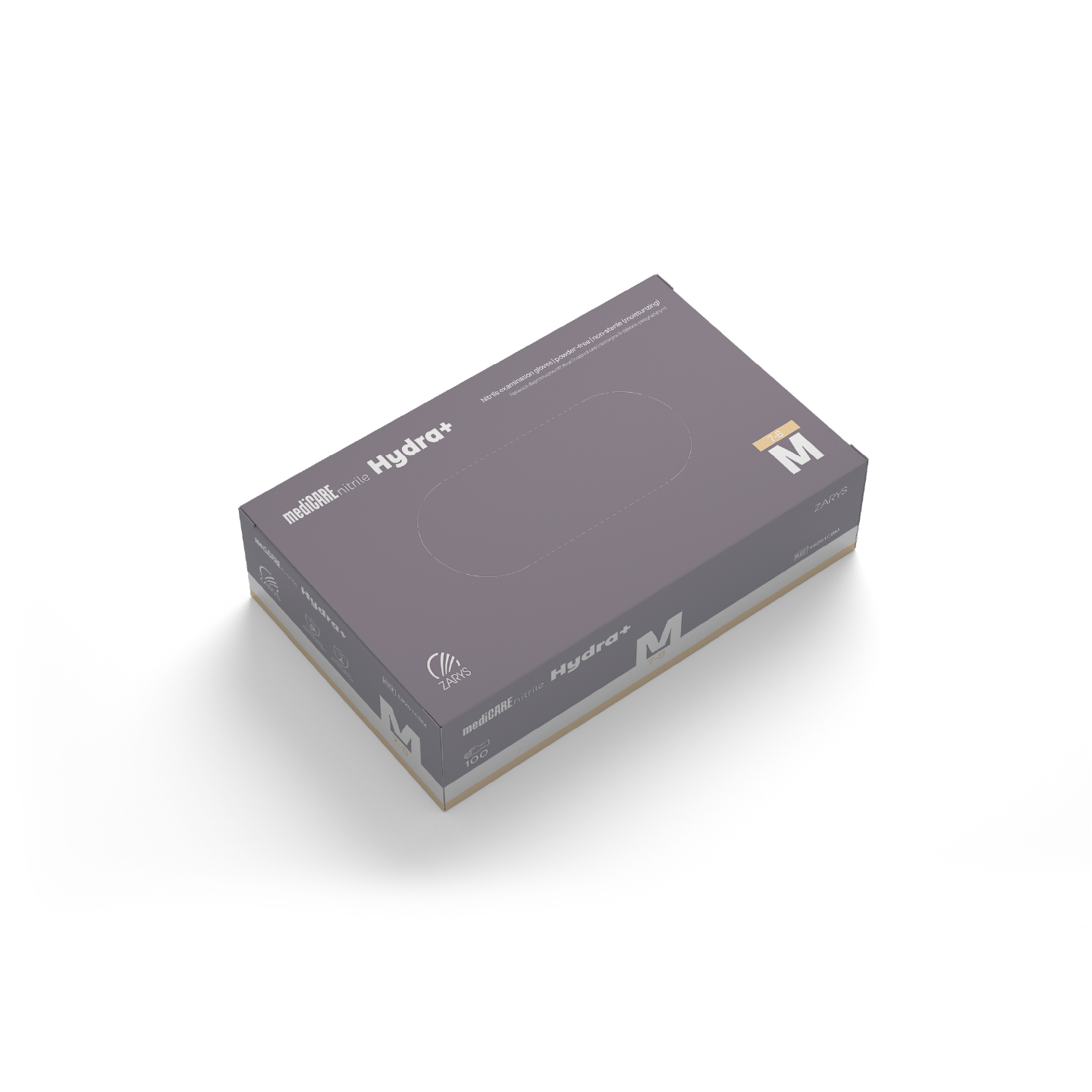 Gants d'examen nitrile hydratants - Non poudrés - Non stériles - Bleu violet - Boîte de 100 pièces