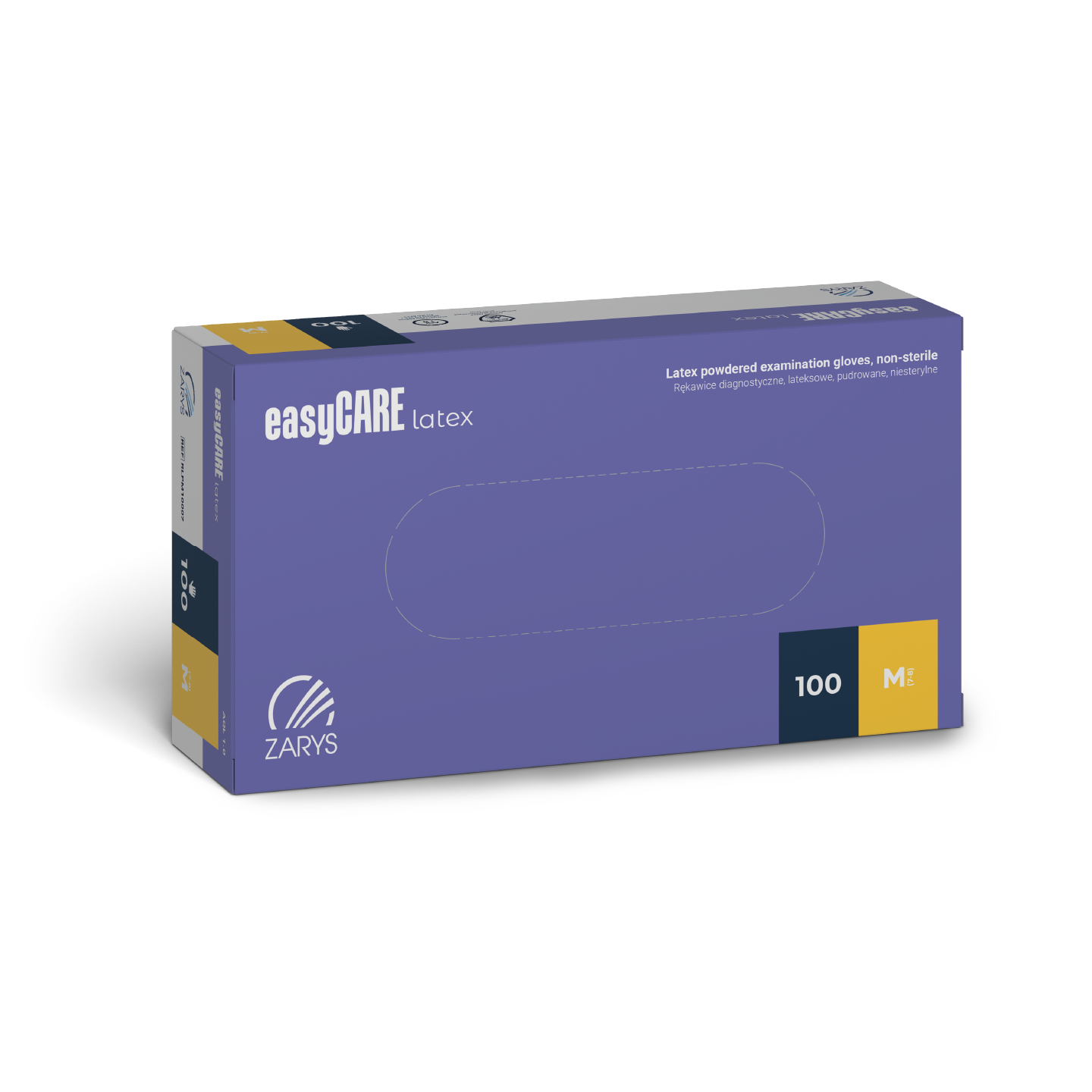 Gants d'examen latex avec poudre à usage unique - Boite de 100 pièces