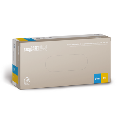 Gants en nitrile sans poudre, manchette longue à 30cm - Boîte de 100 pièces