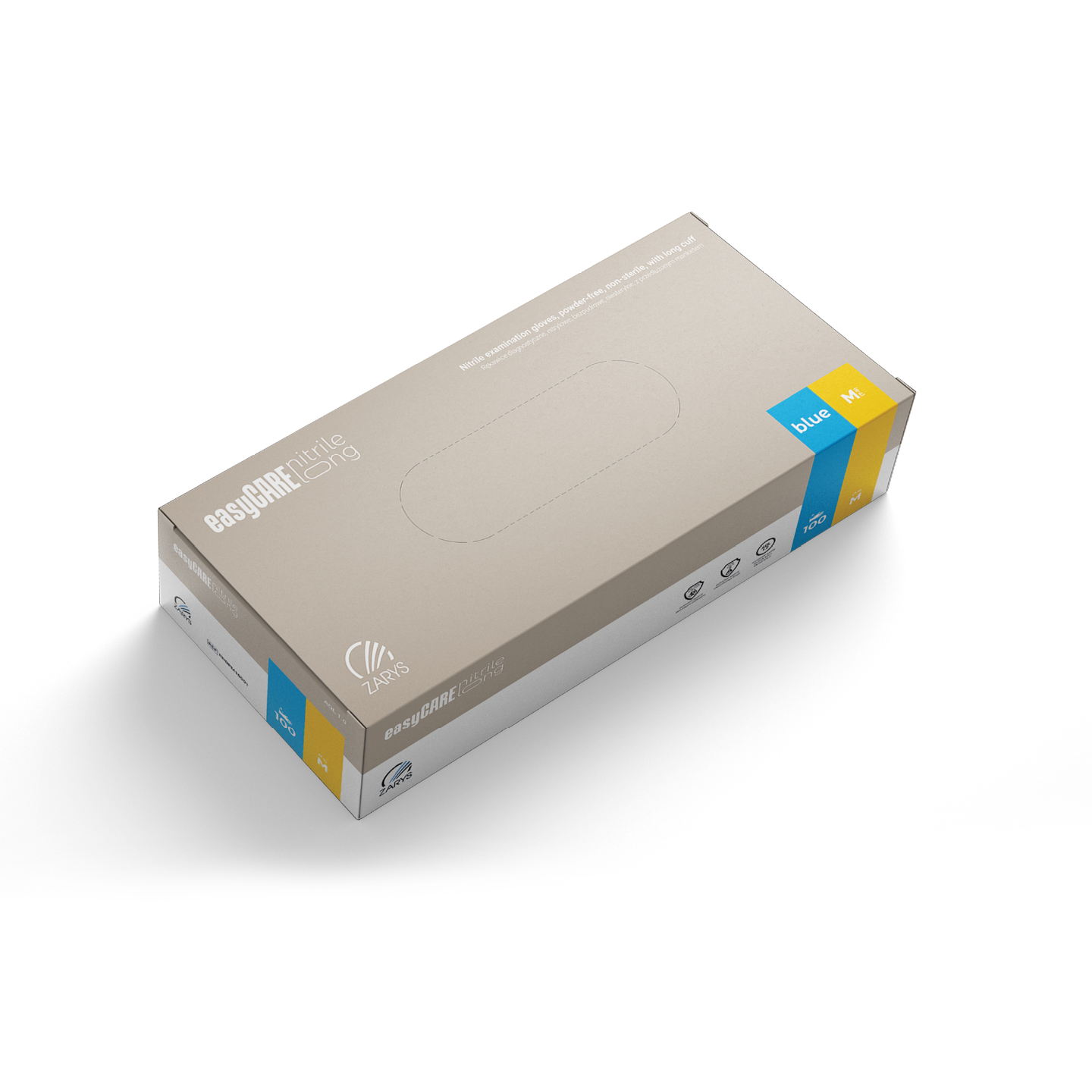 Gants en nitrile sans poudre, manchette longue à 30cm - Boîte de 100 pièces