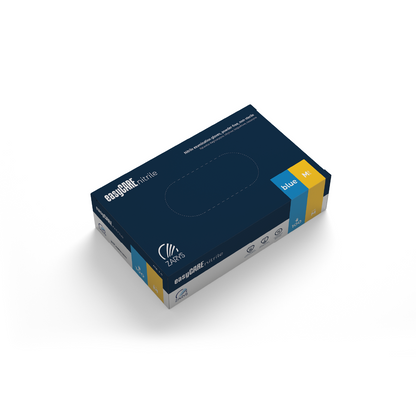 Gants d'examen nitrile sans poudre à usage unique - Boite de 100 pièces