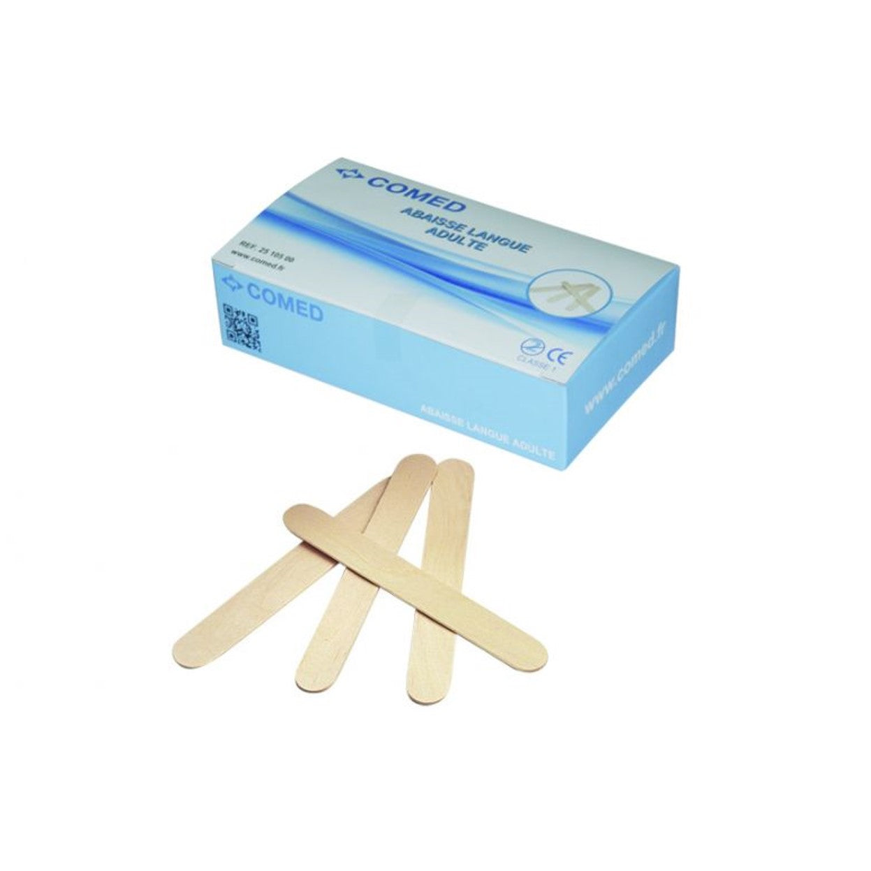 Comed - Abaisse langue en bois adulte - Boite de 100 pièces