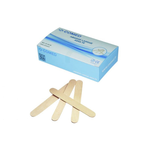 Comed - Abaisse langue en bois adulte - Boite de 100 pièces
