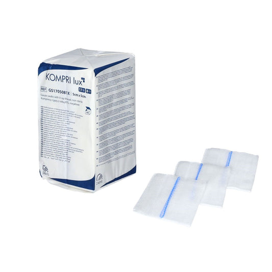 Compresse de gaze avec rayon X non stérile - 17 Fils - 8 Plis - Boite de 100 pièces