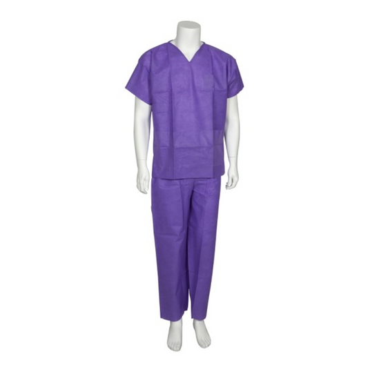 Abena - Pyjama de bloc classic avec manches courtes en SMS 38g/m² en parme - 10 pièces