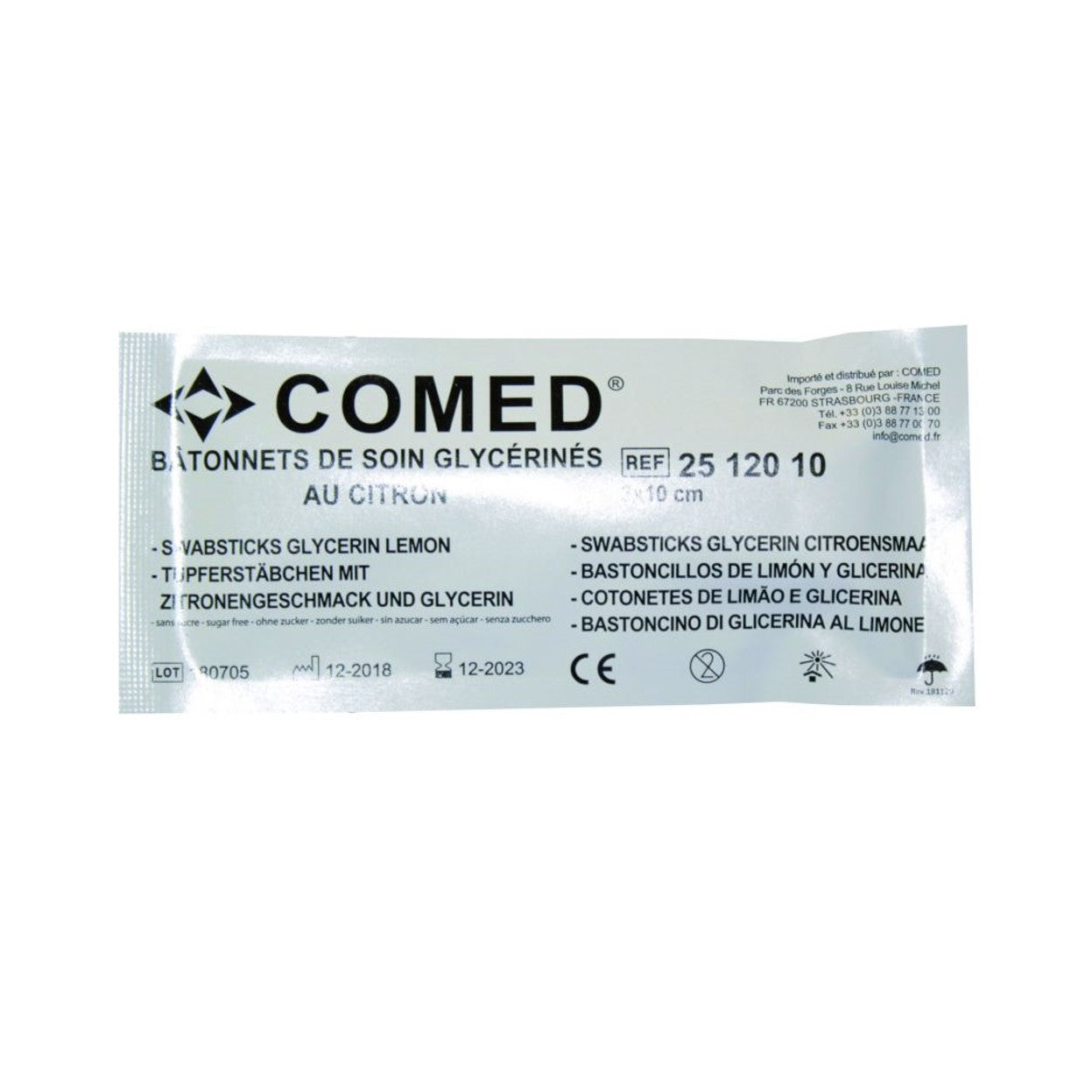 Comed - Bâtonnets de soin glycérinés au citron - Sachet de 3 pièces