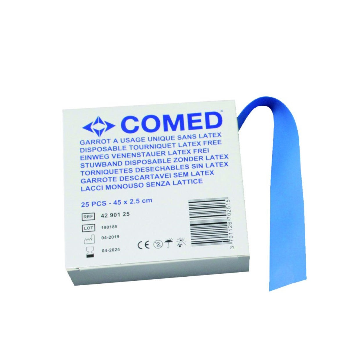 Comed - Garrot sans latex à usage unique - Boite de 25 pièces