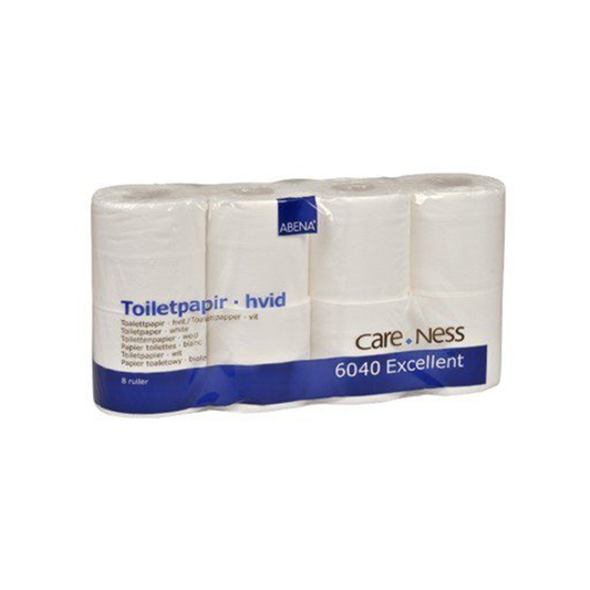 Abena - Rouleau de papier toilette 9,8 cm x 34 m - Carton de 8 sachets de 8 rouleaux