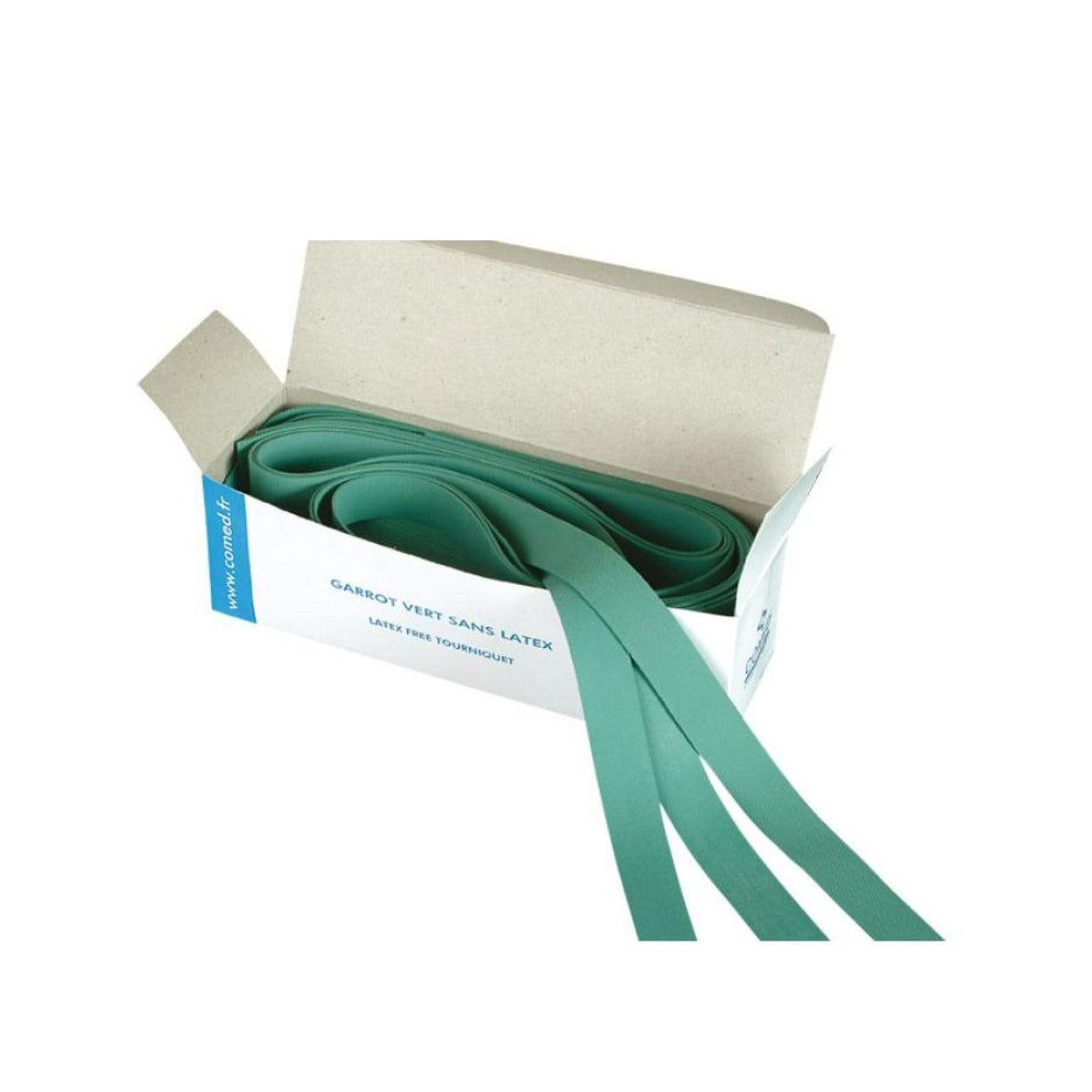 Comed - Garrot sans latex vert - 75 cm x 1,8 cm x 1 mm - Boite de 25 pièces