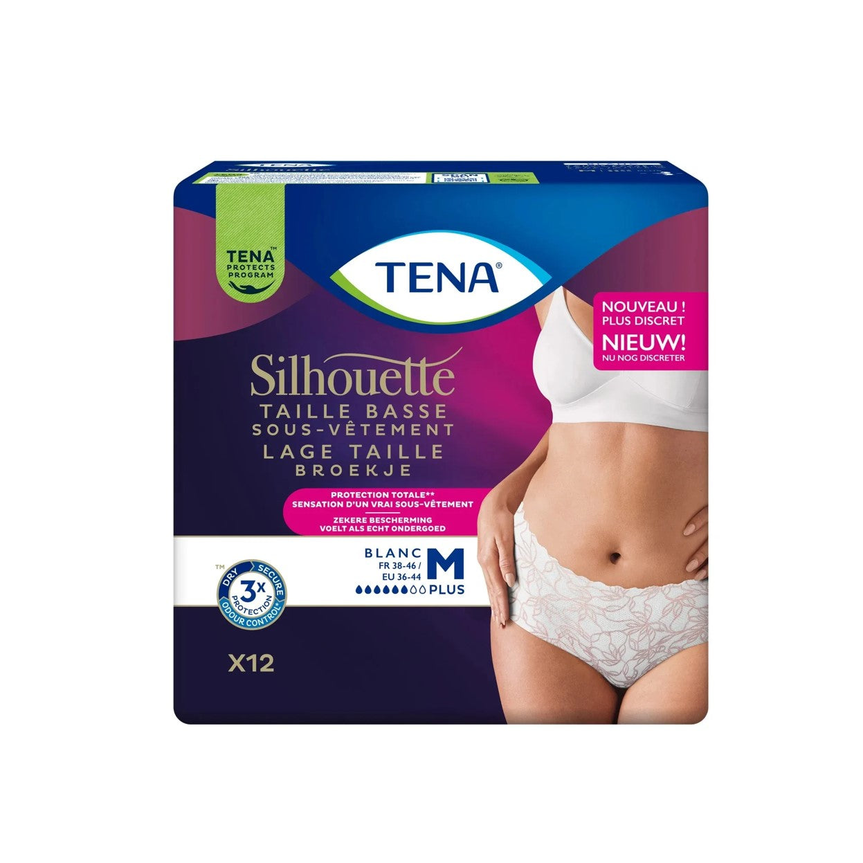 Tena - Protection urinaire femme - Silhouette Plus Blanc Taille Basse