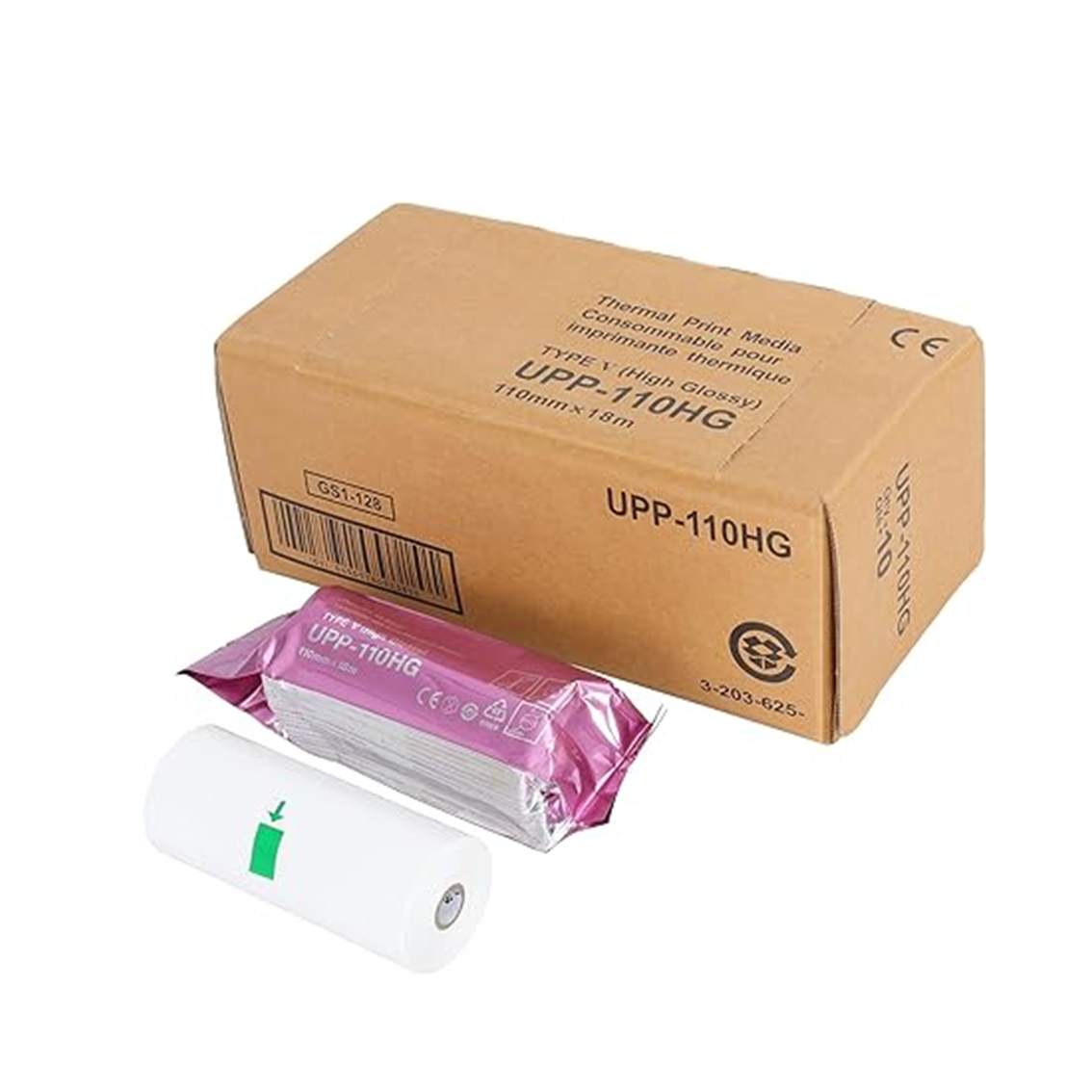 Papier Thermique Haute Brillance Sony UPP-110HG – 110 mm x 18 m - Boite de 10 rouleaux