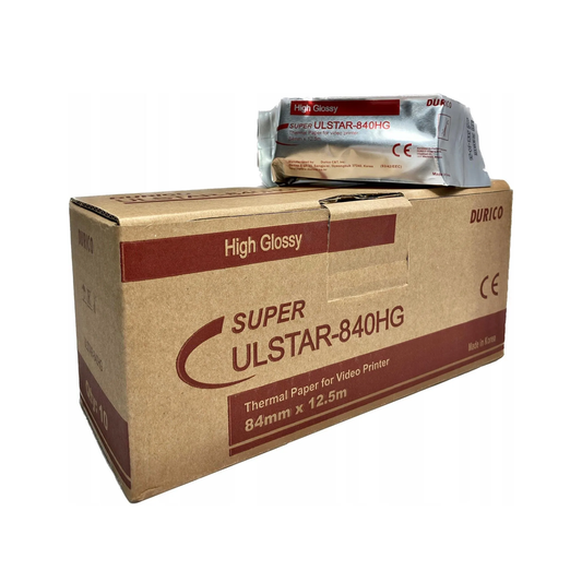 Papier pour Imprimante Vidéo Durico Ulstar-840HG - 84 mm x 12,5 m - 1 Boite de 10 rouleaux