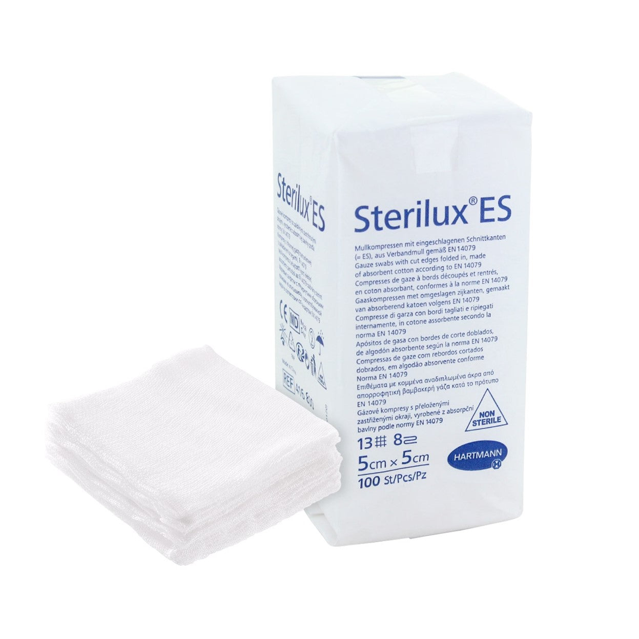 HARTMANN - Compresses de gaze non stériles 13 fils 8 plis Stérilux ES - Sachet de 100 pièces