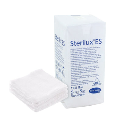 HARTMANN - Compresses de gaze non stériles 13 fils 8 plis Stérilux ES - Sachet de 100 pièces