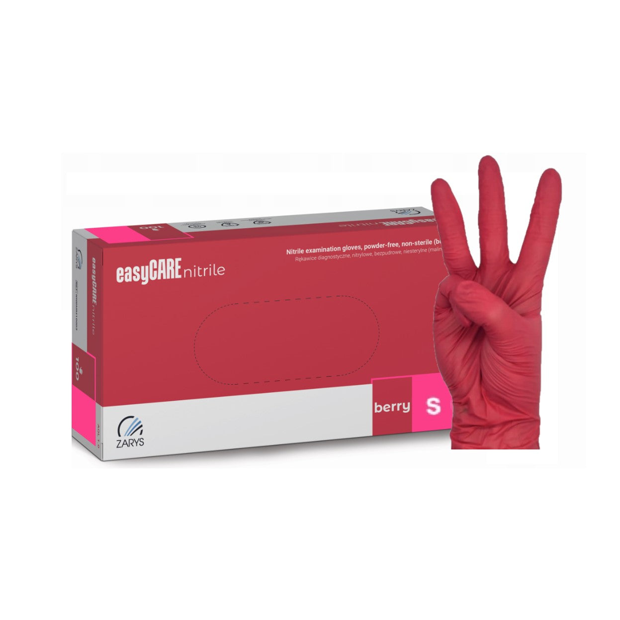Gants d'examen nitrile easy CARE Berry - Boite de 100 pièces