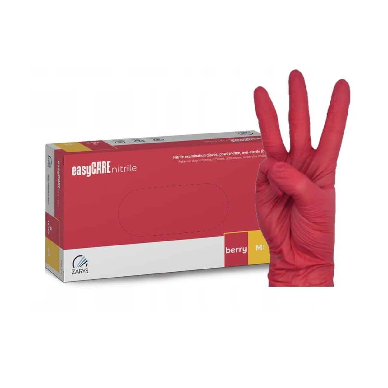 Gants d'examen nitrile easy CARE Berry - Boite de 100 pièces