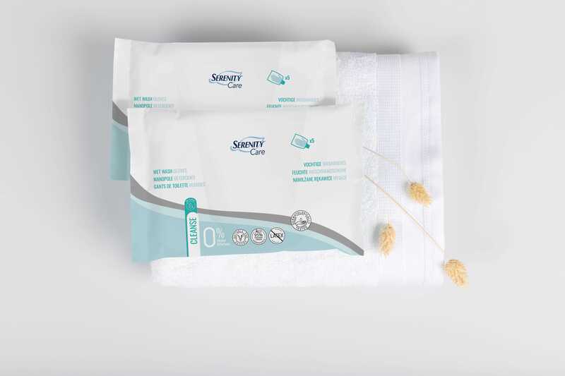 Ontex - Gants de toilette humides sans parfum Serenity Care