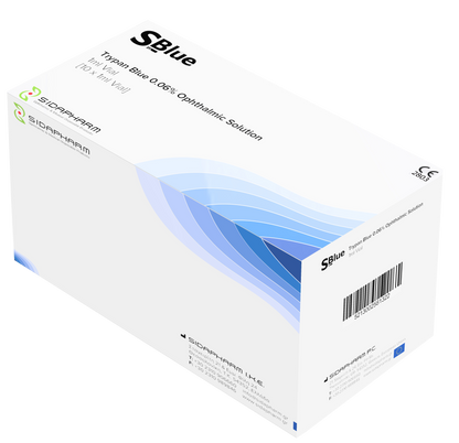 SIDAPHARM - Flacon de solutions ophtalmiques Bleu de Trypan - SidaBlue - Boite de 10 pièces