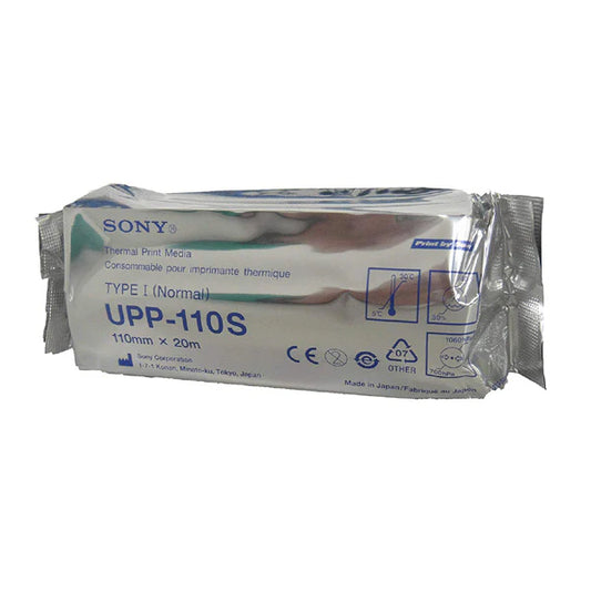 Papier thermique standard UPP 110S - 110 mm X 20 m - Boite de 10 rouleaux