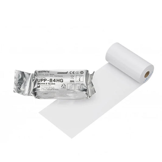 Papier thermique haute brillance UPP-84HG - 84 mm x 12,5 m - Boite de 10 rouleaux