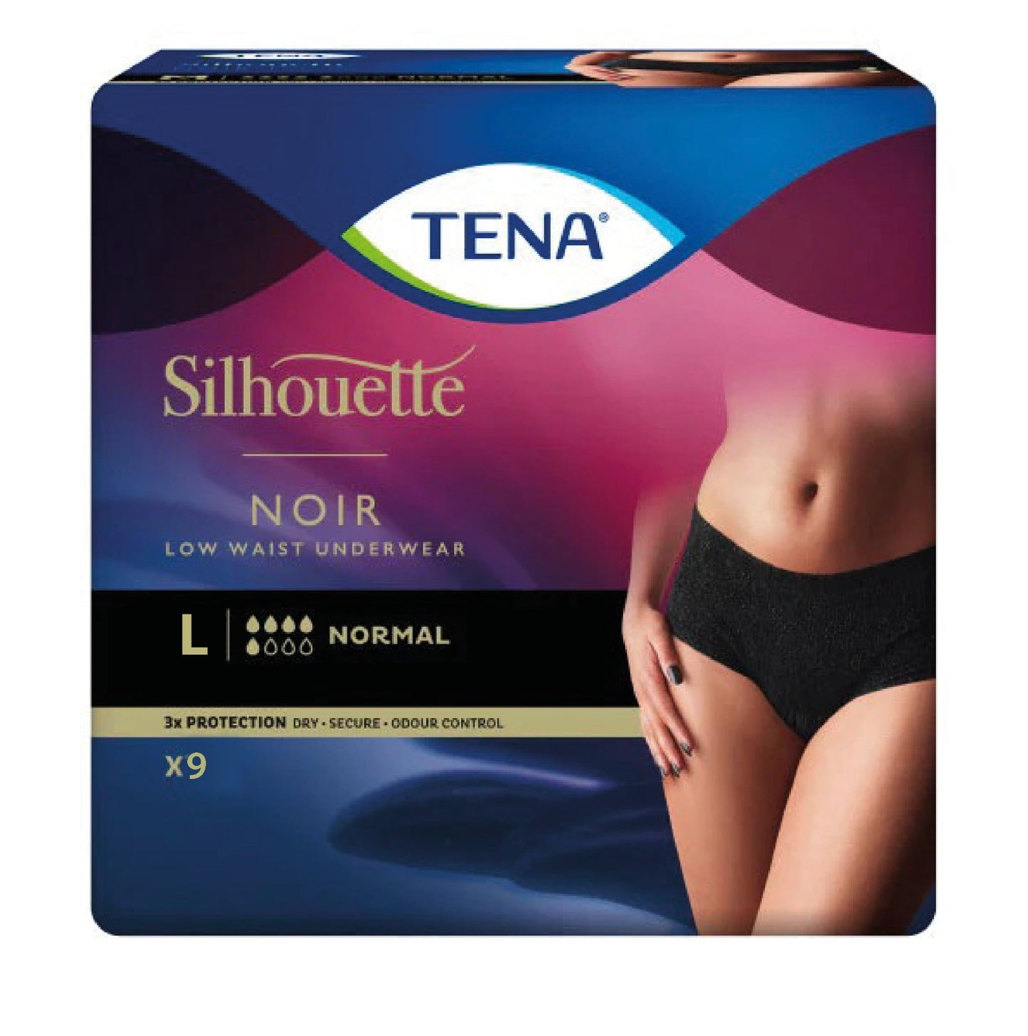 Tena - Protection urinaire femme - Silhouette Normal Noir
