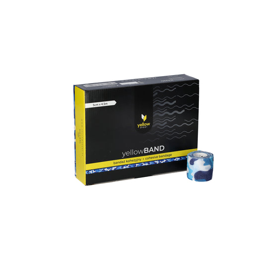 Zarys yellowBAND - Bandage cohésif, non stérile 5cm x 4,5m camouflage bleu - Boîte de 12 unités