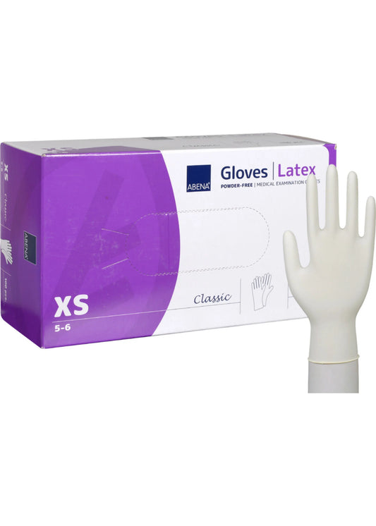 Abena - Gants d'examen latex non poudrés 240mm naturel - Boite de 100 pièces