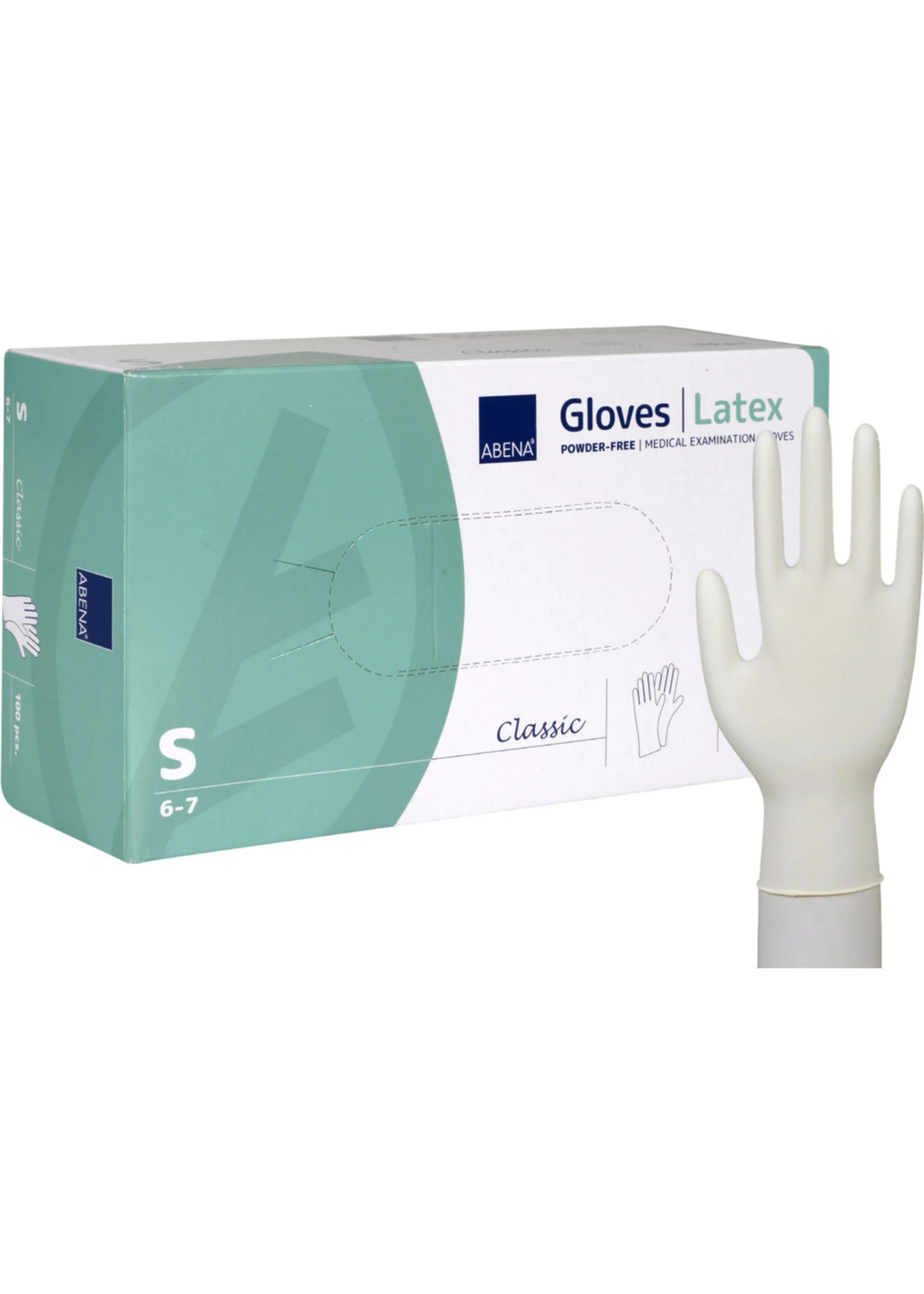 Abena - Gants d'examen latex non poudrés 240mm naturel - Boite de 100 pièces