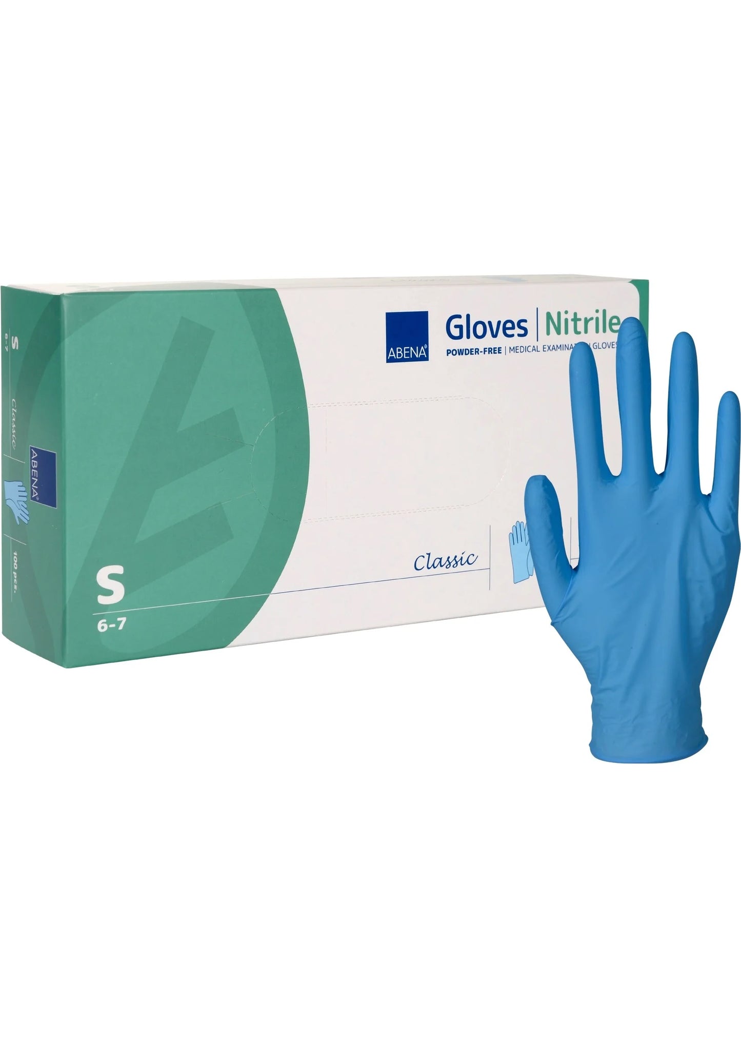 Abena - Gants d'examen nitrile en bleu non poudrés 240mm - Classic