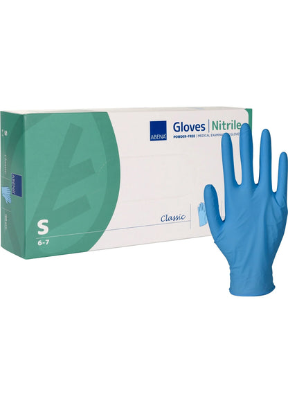 Abena - Gants d'examen nitrile en bleu non poudrés 240mm - Classic