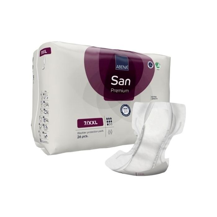 Abena - Protection urinaire anatomique San 7/XXL, Premium - Carton 4 sachets de 26 pièces