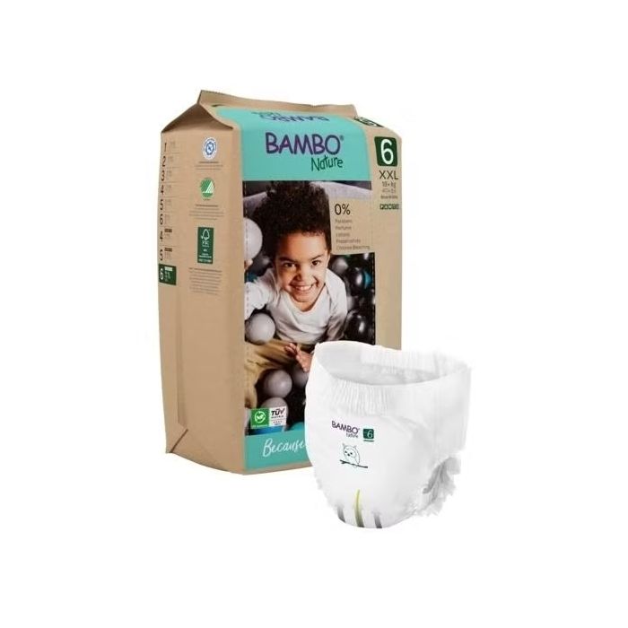 Bambo Nature Pants - Couches Culottes absorbantes pour bébé Taille 6 (18+kg) - Sachet de 18 pièces
